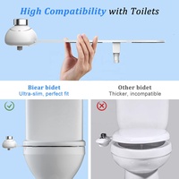 Bidet pour toilettes à eau froide, non électrique, avec régulateurs de pression, adapté aux salles de bain européennes.