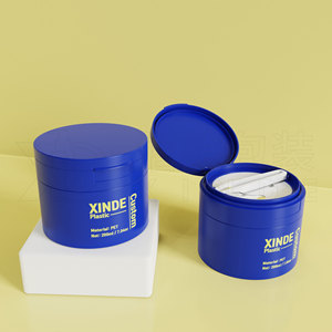 XINDE OEM ODM Impresión de logotipo de Color personalizado 200ml PP tapa abatible de doble pared cara Crema para el cabello almohadillas de tóner hidratantes tarro de plástico de algodón - Product Image 4