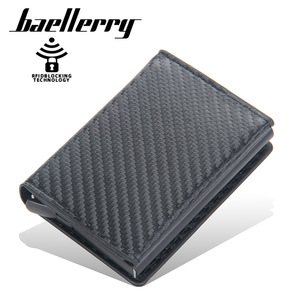 Baellerry Card Holder PU Leather Embossed <b>RFID</b> <b>Blocking</b> Multi Card <b>Wallet</b> Men's Slim Credit Card Case Black - Product Image 5