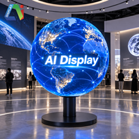 Écran LED sphérique d'intérieur AI P1.5 P1.8 P2, mur vidéo LED 7680Hz à taux de rafraîchissement élevé, écran globe LED pour exposition, musée, publicité