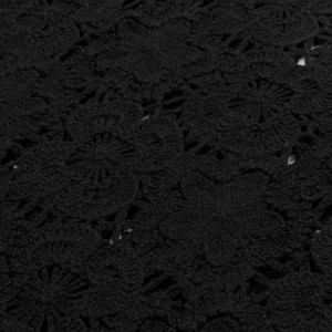 ملابس نسائية سوداء برقبة مستديرة وأكمام طويلة من الكروشيه اليدوي من الكشميرية - Product Image 3