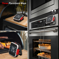Thermomètre à viande numérique LED connecté Bluetooth Sonde en plastique de qualité alimentaire Minuterie Alarme Thermomètre domestique à steak moyen rare