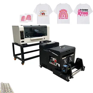 12inch DTF Printer 30cm XP600 Double Head DTF Printer Printing Machine A3 with Powder Shaker Use Pet Film and DTF Ink USA Wareho