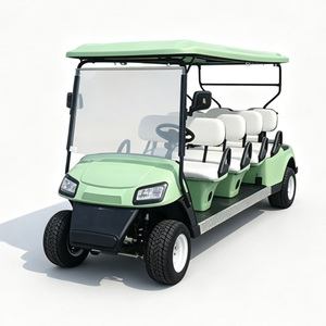 6 Passenger Electric Sightseeing Golf Cart Light Green Body - Product Image 1