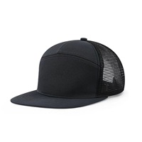 Gorra plana con logotipo bordado de camión Richardson, malla de terciopelo de siete piezas, ala curva, gorra de béisbol étnica de moda para exteriores, punto de hoja
