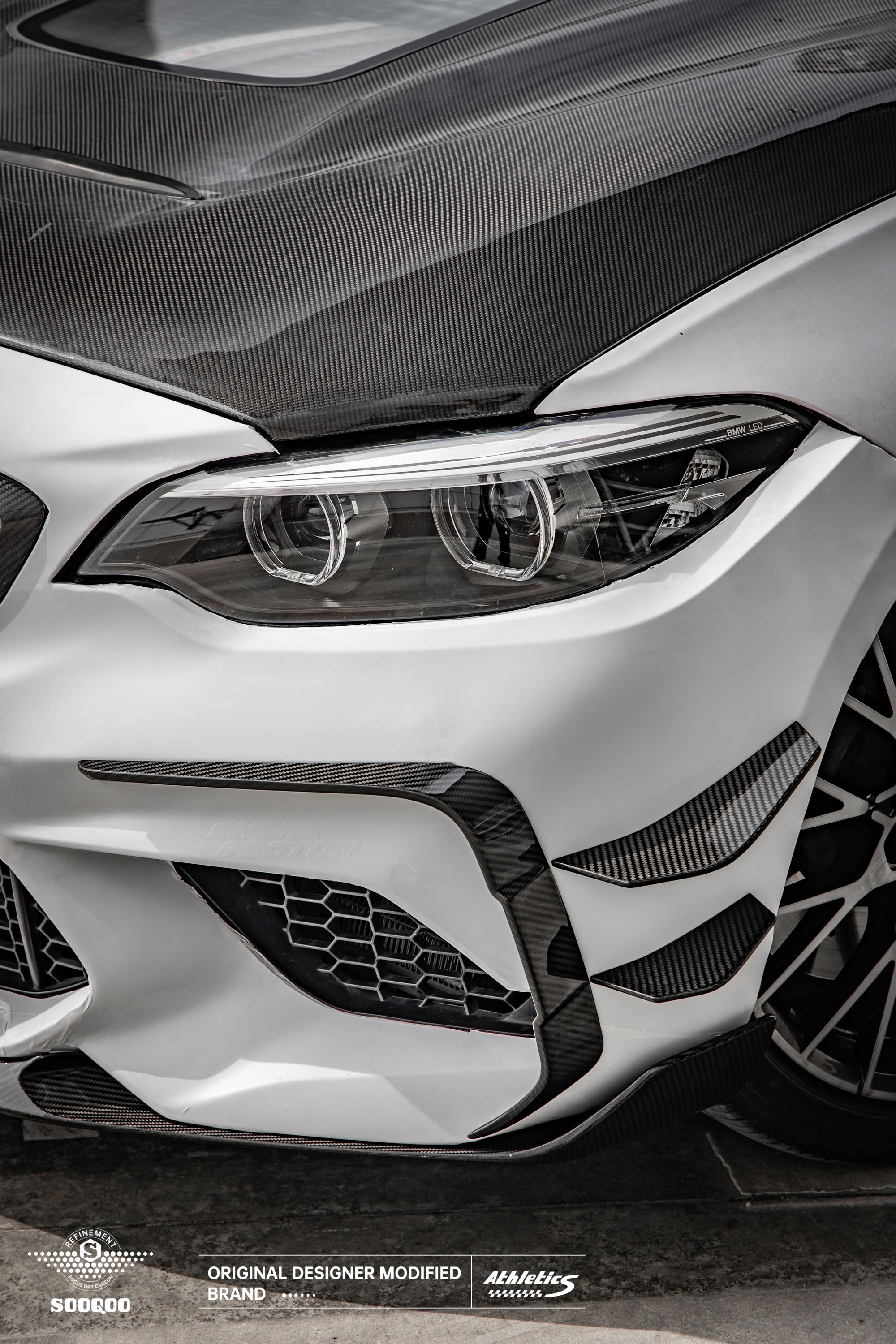 Sooqoo Carbon Fiber Front Bumper Canards For Bmw M2 2015-2022 Oem