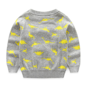 Shopping en ligne en Inde, pull en tricot pour enfants de style coréen, motifs de tricot, pull avec des dinosaures - Product Image 3