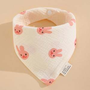 Multi Patterns Organic Cotton Absorbent <b>Baby</b> Drool Bibs U Shape Muslin Bibs Teething and Drooling <b>Baby</b> Cotton Bib - Product Image 2