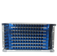 Rak Distribusi Serat Optik Profesional 12 24 48 96 144 Core Port, Kotak Terminasi Baja Canai Dingin 19 Inci, ODF Rak Mount