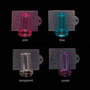 Tampon à ongles en silicone transparent de 2,3 cm, tampon à manucure française élastique avec grattoir, outil précis pour le nail art, pour les designs DIY et de salon - Product Image 3