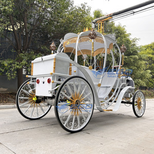 Carruaje de Calabaza Romántico para Bodas, Carruaje Eléctrico de Cenicienta para Paseos Turísticos, Transporte Especial, Vagoneta de 4 Ruedas - Product Image 5