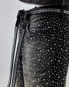 निर्माता कस्टम विंटेज स्ट्रीटवियर पुरुषों की हिप हॉप शैली सीधी पैर हीरे गैंडे जींस - Product Image 3