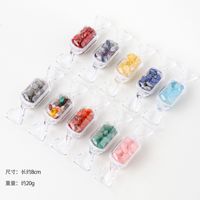 Manucure Naturel Clair Irrégulier Shell Bonbons Boîte Mixte Gravier Cristal Pierre Ongles Art Decoracion