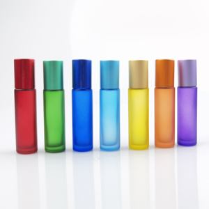 Flacon en verre cosmétique prêt à être expédié avec bille métallique, flacon roll-on à estampage à chaud 5ml 10ml, flacon roll-on en verre pour huile essentielle - Product Image 1