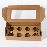 Caja personalizable de papel Kraft para cupcakes Laminación mate brillante Forma en relieve a petición del cliente