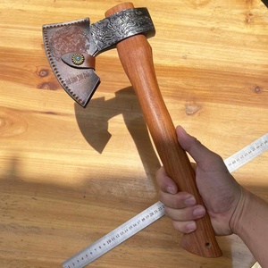 มีดต่อสู้คุณภาพสูงรูปทรงขวานมังกรฟีนิกซ์ ปรับแต่งได้ตามต้องการ OEM DIY สแตนเลสสตีล พกพาสะดวก ด้ามไม้/ไนลอนพลาสติก - Product Image 4