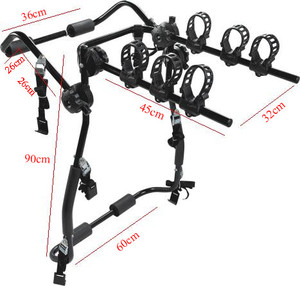 Support arrière de voiture en acier pour 3 vélos, support de transport, <span class=keywords><strong>porte</strong></span>-vélo de montagne portable - Product Image 2