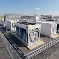 Pendingin Udara Tipe V Industri dengan Tabung Tembaga Sirip Aluminium, Penukar Panas Berpendingin Udara 50kW-1MW untuk Pendingin Bebas (Free Cooling) di Pusat Data