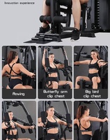 Appareil de musculation multifonction 3 stations pour la maison, en fer et acier, machine Smith multifonction pour l'entraînement de force et des triceps