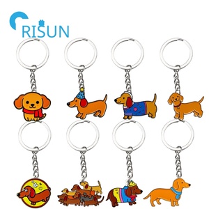 Porte-clés créatif et mignon pour animaux de compagnie, en métal, personnalisé, en forme de <span class=keywords><strong>chien</strong></span> <span class=keywords><strong>saucisse</strong></span>, de chiot, de dachshund, porte-clés en émail, dessin animé, hot-dog, animal - Product Image 1