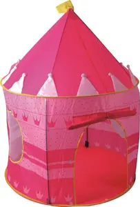 Tienda de juegos para niños con forma redonda de color rosa con diseño de Castillo, tienda de campaña plegable para niños niñas princesa tienda de Castillo para niños, tienda de casa