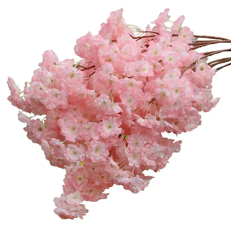 Artificial cherry blossom branch wedding cherry tree pear peach blossom branch plastic flower decoration flower silk flower