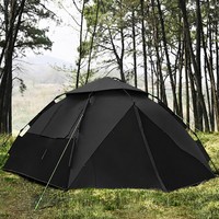 Tenda Camping Otomatis Anti Air Oxford Lapis Ganda 3-4 Orang Satu Kamar Tidur Ruang Luas Keluarga untuk Backpacking Hiking
