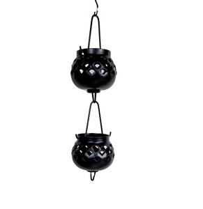 GAUZY PITCHER POWDER COATING BLACK OUT DOOR RAIN CHAINS - Product Image 1