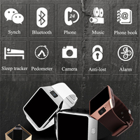 Reloj Inteligente DZ09 BT 2025, Teléfono Android, Reloj de Pulsera Cuadrado con Pantalla TFT de Plástico TPU, Recordatorio de Llamadas, Compatible con Tarjeta SIM y Tarjeta TF, Red 2G