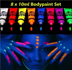 <span class=keywords><strong>Pintura</strong></span> facial corporal Uv no tóxica que brilla en la oscuridad <span class=keywords><strong>Pintura</strong></span> corporal y facial UV <span class=keywords><strong>Neon</strong></span> Blacklight para fiestas y Halloween - Product Image 5