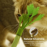 Jouet pour chat en feutre écologique, infusé à la vigne argentée et au céleri, bâton à mâcher interactif Matatabi avec clochette pour le jeu autonome 24cm