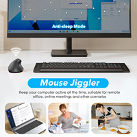 Mouse Nirkabel Isi Ulang untuk Tangan Kiri, Digenggam Secara Vertikal, dengan Desain Ergonomis dan Mode Tidur untuk Laptop Komputer