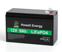 Baterai LiFePO4 pengganti asam timbal pabrik baterai 12V 9AH 26650 Pak baterai LiFePO4 untuk energi surya