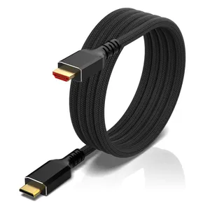 Mini HDMI to HDMI 2.1 Cable 8K@60Hz 4K@120Hz Corresponding to 24K Gold-Plated Plug Silver-Plated Copper Wire