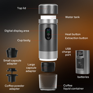 Máquina de café espresso portátil eléctrica de alta presión de 20 bares USB C recargable para acampar al aire libre coche viaje hogar - Product Image 2