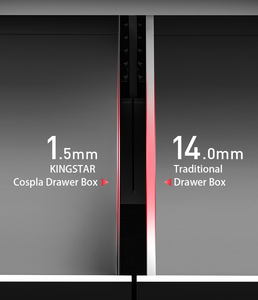 Cassetto in metallo sottile 3D KINGSTAR, sistema di cassetti in acciaio personalizzato con <span class=keywords><strong>chiusura</strong></span> ammortizzata, portata 35 kg per cucina, appartamento, camera da letto - Product Image 5