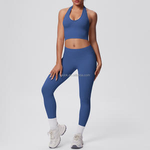 Custom Wholesale High Quality Nylon 2 Pcs Sports Bra Top Sets <b>Butt</b> <b>Lifting</b> <b>Pants</b> Fitness Leggings Gym Wear Yoga Sets for Women - Product Image 2