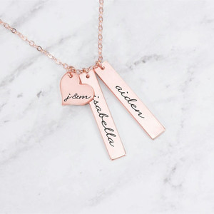 Di famiglia personalizzato amore gioielli <span class=keywords><strong>in</strong></span> oro placcato <span class=keywords><strong>in</strong></span> <span class=keywords><strong>argento</strong></span> sterling <span class=keywords><strong>925</strong></span> verticale bar <span class=keywords><strong>collana</strong></span> <span class=keywords><strong>con</strong></span> i bambini <span class=keywords><strong>nome</strong></span> - Product Image 3