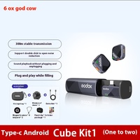 Godox Cube SC/SL 2,4GHz USB Kabelloses Bändchenmikrofon Geräuschunterdrückend Leichtgewichtig für Interviews Vlogging Live-Streaming