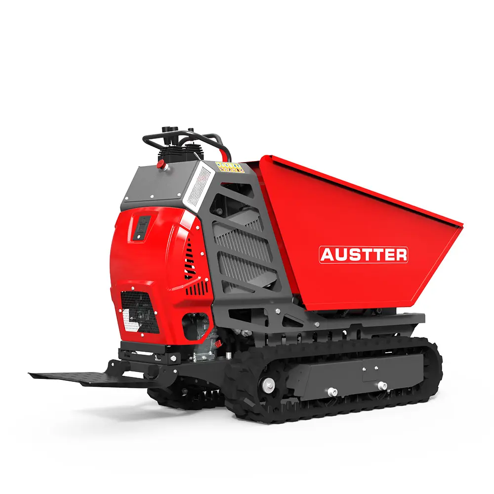 Austter T50スキッドステアガソリンエンジン駆動500KG小型トランスポーター、追跡付きミニクローラーダンパー
