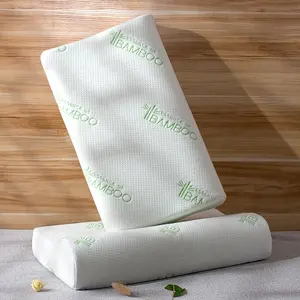 Custom Orthopedic Organic Bamboo Fabric Bed Gel Wave Memory Foam Pillow