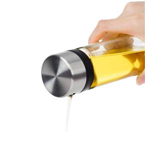 Set botol cuka minyak 300ml, penutup cerat tutup baja nirkarat, tiga pilihan pembuka, penuang dapur bumbu - Product Image 3