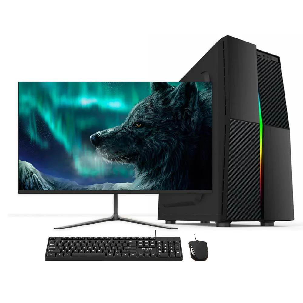 조립 된 컴퓨터 공장 개인 게임 데스크탑 게이머 pc 올인원 AIO 지원 비디오 카드 GT710 1050ti 1660s 플레이어 모니터