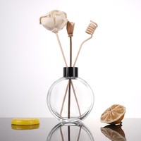 Bouteilles diffuseurs à roseaux en verre à design plat, 50ml, 100ml, 150ml, avec bouchon, pour l'emballage d'huiles parfumées - Vente en gros