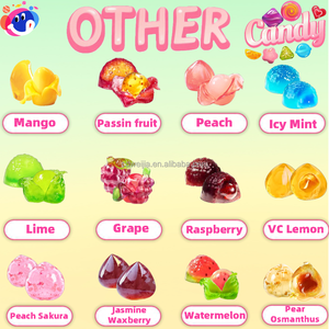 Bonbons gélifiés halal à la saveur de pêche et de cerisier 4D, bonbons gélifiés rafraîchissants à la peau de sucre, double texture, 0% de matières grasses, en vrac, doux, multicolores - Product Image 3