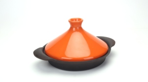 <span class=keywords><strong>Tajine</strong></span> <span class=keywords><strong>en</strong></span> <span class=keywords><strong>fonte</strong></span> émaillée avec couvercle <span class=keywords><strong>en</strong></span> céramique, idéal pour servir des plats marocains traditionnels, durable et sans danger pour les aliments - Product Image 4