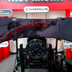 Volant de simulateur de course <span class=keywords><strong>CAMMUS</strong></span>, base de volant, ensemble de pédales en 3 parties avec boutons programmables écologiques et double vibration - Product Image 5