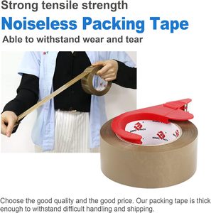 เทปแพ็คสีน้ำตาลไม่มีเสียงรบกวนขนาด1.88นิ้ว <span class=keywords><strong>x</strong></span> 110หลาเทปการจัดส่งสินค้าหนักสำหรับการปิดผนึกการเคลื่อนย้ายสำนักงานและการจัดเก็บ - Product Image 5