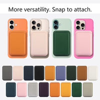 Dompet MagSafe untuk iPhone 16 15 14 13 12 Pro Max, Tempat Kartu Magnetik Kuat dengan Penyangga, Dompet Ponsel Kulit PU Tipis untuk 1 Kartu