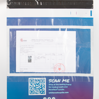 Sac d'expédition en polyéthylène biodégradable à double fermeture avec pochette, personnalisable pour documents et envois postaux